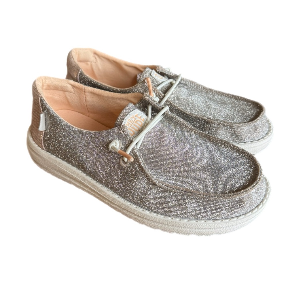 Hey Dude Wendy Rose Gold sparkle shoes girls youth size 2 YT2